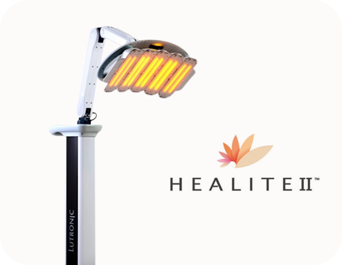 LUTRONIC брэндийн HEALITE II™ аппарат нь арьсны нөхөн төлжилтийг дэмжихэд зориулагдсан LED гэрлийн эмчилгээний тоног төхөөрөмж юм.