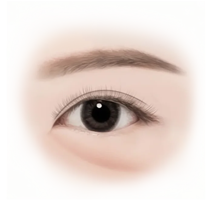 Нүдний дээд зовхины мэс заслын зураг, азийн нүдний хэлбэрийг харуулсан.